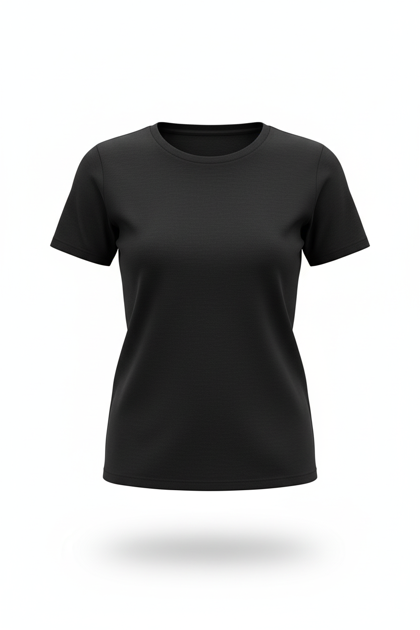 Camiseta Basica Negra Para Mujer Aero Girls Fashion Ss Dark Black  4558
