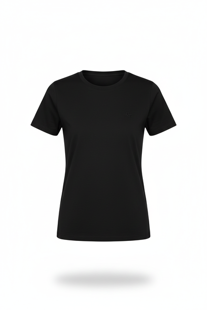 Camiseta Basica  Negra Para Mujer Aero Girls Solid Ss Logo Dark Black 4204