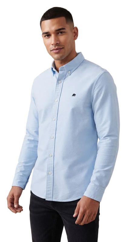 Camiseta Para Hombre Aero Guys LS Woven Shirts Celestial Blue 8835