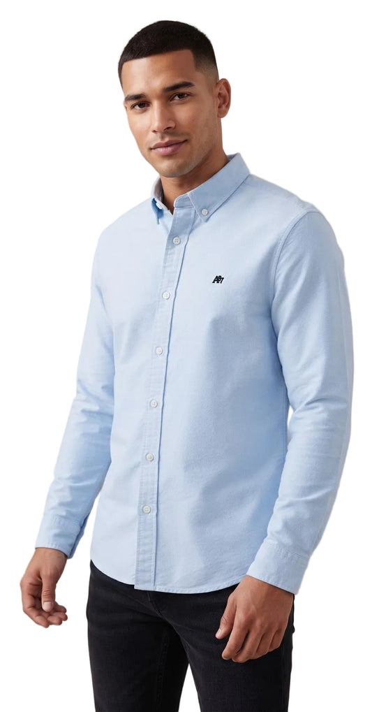 Camiseta Para Hombre Aero Guys LS Woven Shirts Celestial Blue 8835