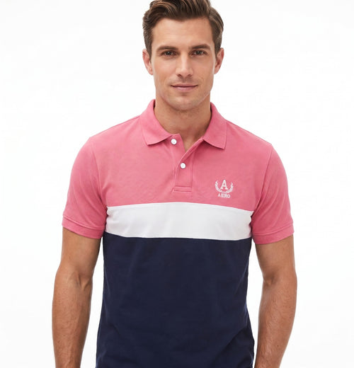 AERO GUYS SS NOVELTY POLO CADET NAVY