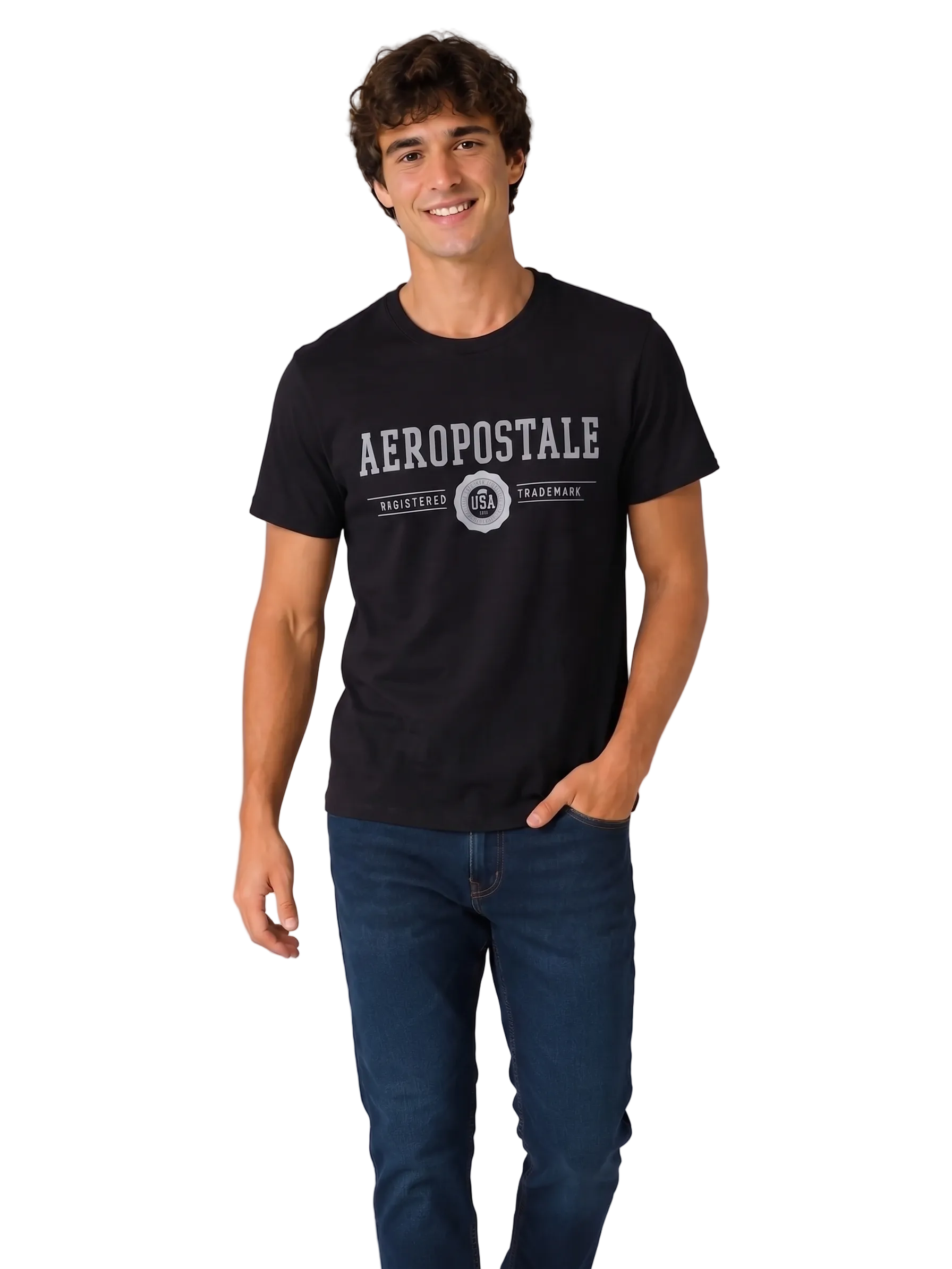 Camiseta Para Hombre Aero Level 1 Graphic Tees Dark Black 6206