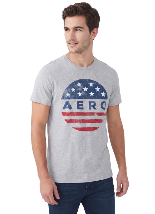 Camiseta Para Hombre Aero Level 1 Graphic Tees Light Heather Grey 2801