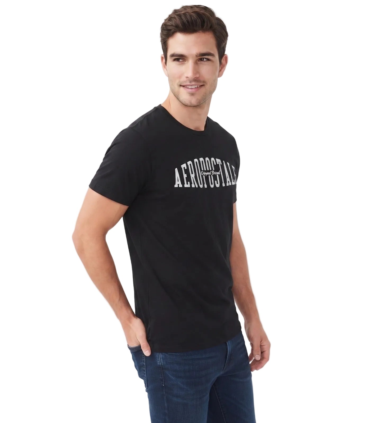 Camiseta Para Hombre Aero Level 1 Graphic Tees Dark Black 4952