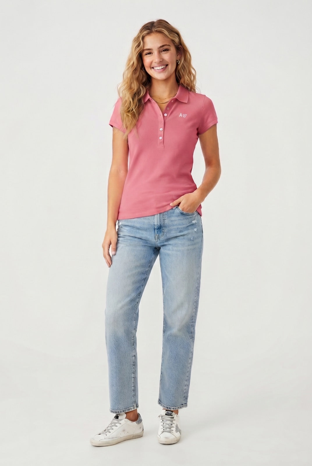 AERO SOLID POLO Pink sunset neon