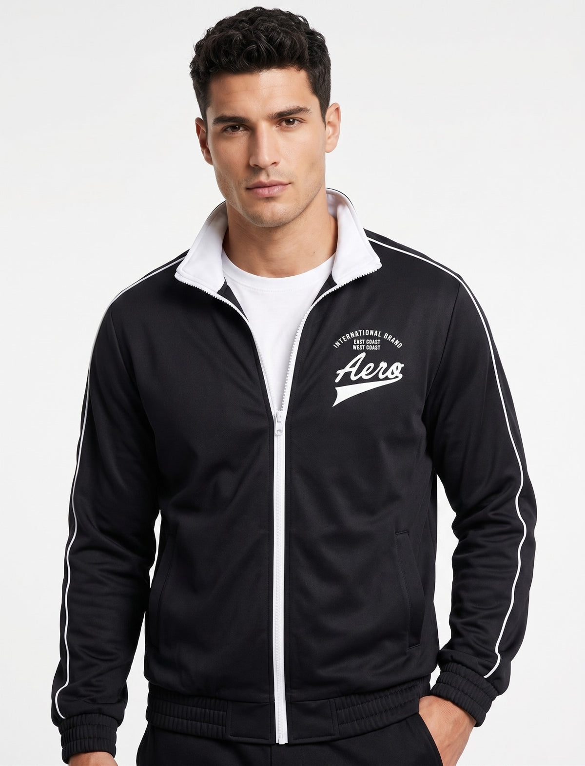 AERO GUYS TRACK JACKETS DARK BLACK