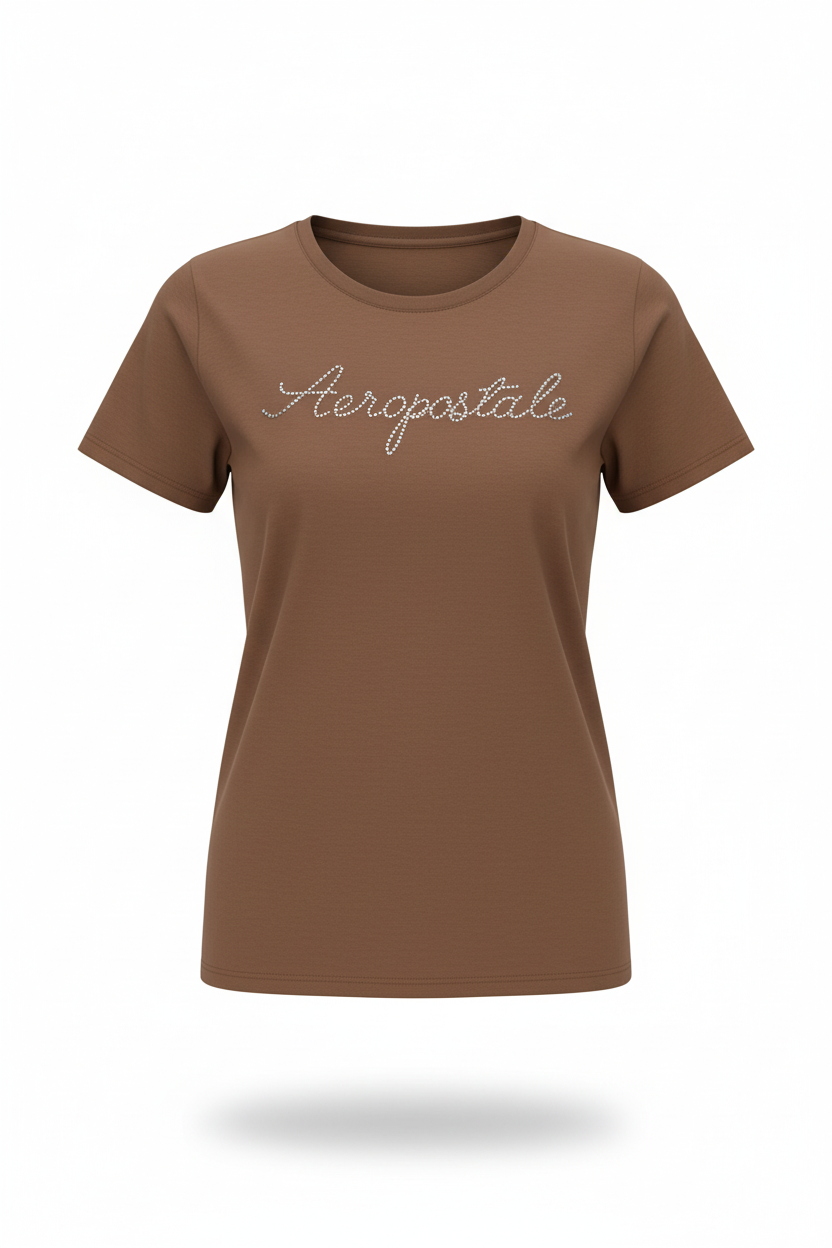 Camiseta Café Para Mujer Aeropostale Graphic Level 2 Baked Clay 6597