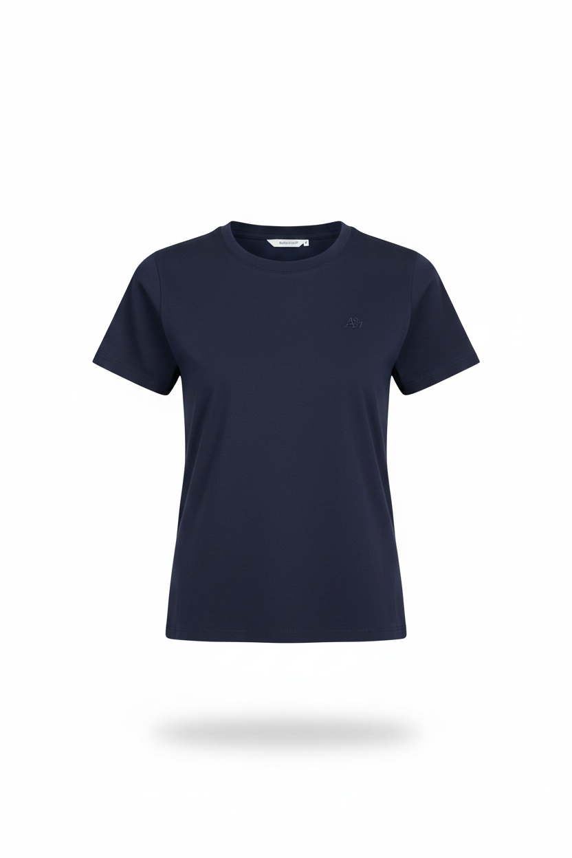 Camiseta Basica Azul Para Mujer Aeropostale Girls Solid Ss Cadet Navy  4204