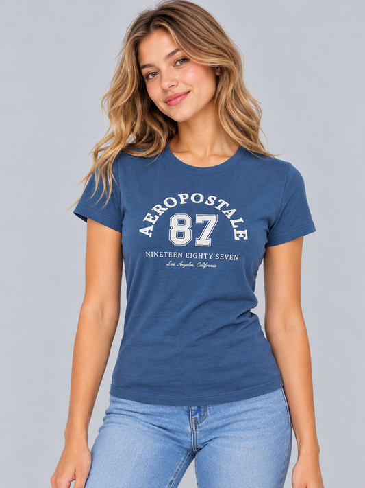 Camiseta Para Mujer Aero Graphic Level 1 Celestial