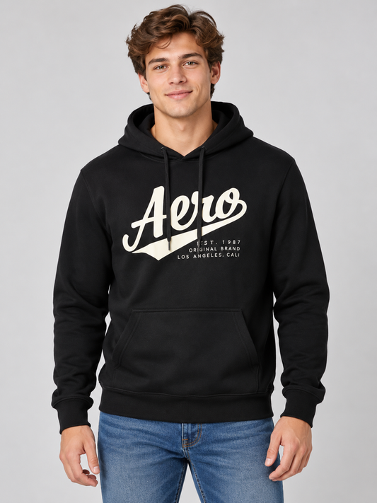 AERO GUYS POPOVER HOODIES DARK BLACK
