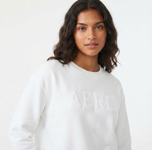 AERO GIRLS FLEECE CREW BIRCH