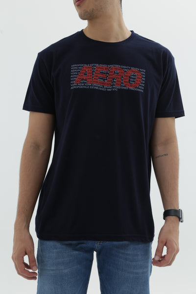 Camiseta Para Hombre Letters About Letters Aero Level 1 Graphic Tees Cadet Navy