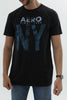 Camiseta Para Hombre Faded Letters Aero Level 1 Graphic Tees Dark Black