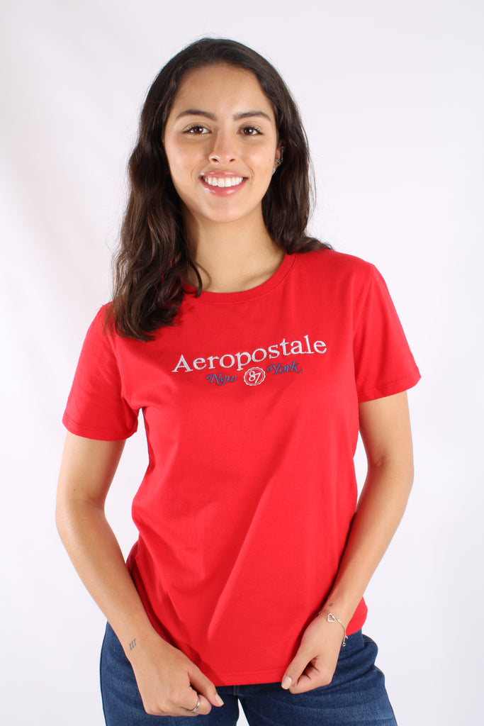 Camiseta Para Mujer Roja Aeropostale Graphic Level 2 Tomato Puree 6714