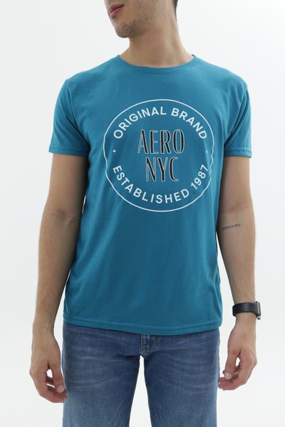 Camiseta Para Hombre Circle 1987 Ny Aero Level 1 Graphic Tees Ice Green