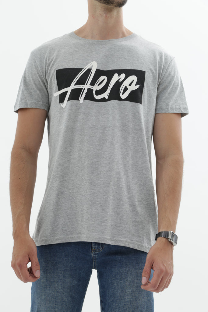Camiseta Para Hombre Rectangle Black Aero Level 1 Graphic Tees Ligt Heather Gray
