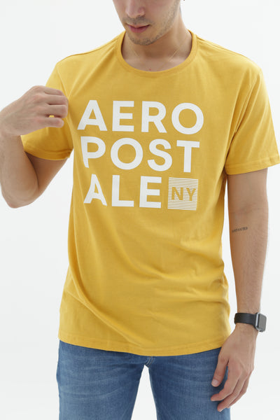 Camiseta Para Hombre Big letters Aero Level 1 Graphic Tees Ochre