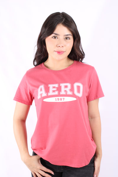 Camiseta Rosada Para Mujer Aeropostale Graphic Level 2 Barroque Rose 6766