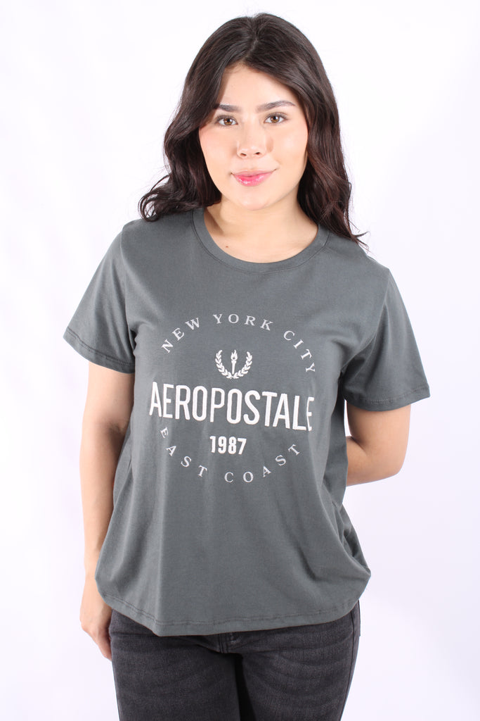 Camiseta Gris Para Mujer Aeropostale Graphic Level 2 Beetle 6851