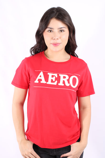 Camiseta Roja Para Mujer Aeropostale Graphic Level 2 Tango Red 6849