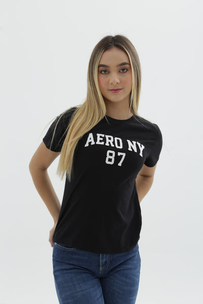 Camiseta Para Mujer Relief NY Aero Level 2 Dark Black