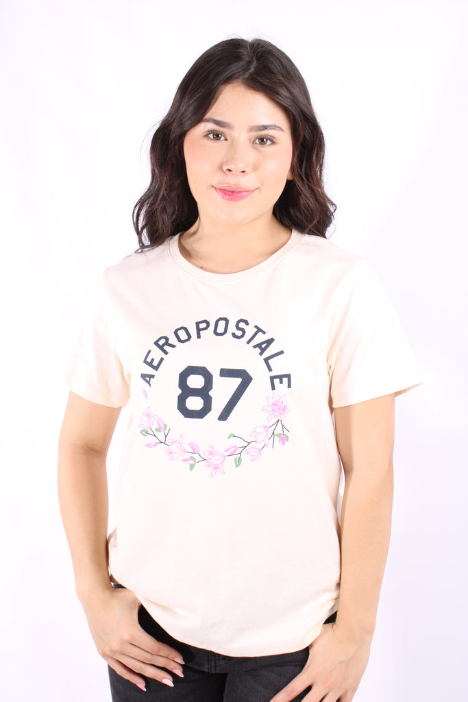 Camiseta Para Mujer Aeropostale Graphic Level 1 Egret 6716