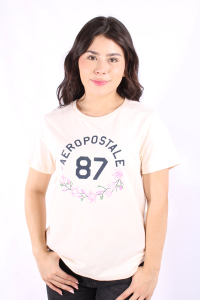 Camiseta Para Mujer Aeropostale Graphic Level 1 Egret 6716