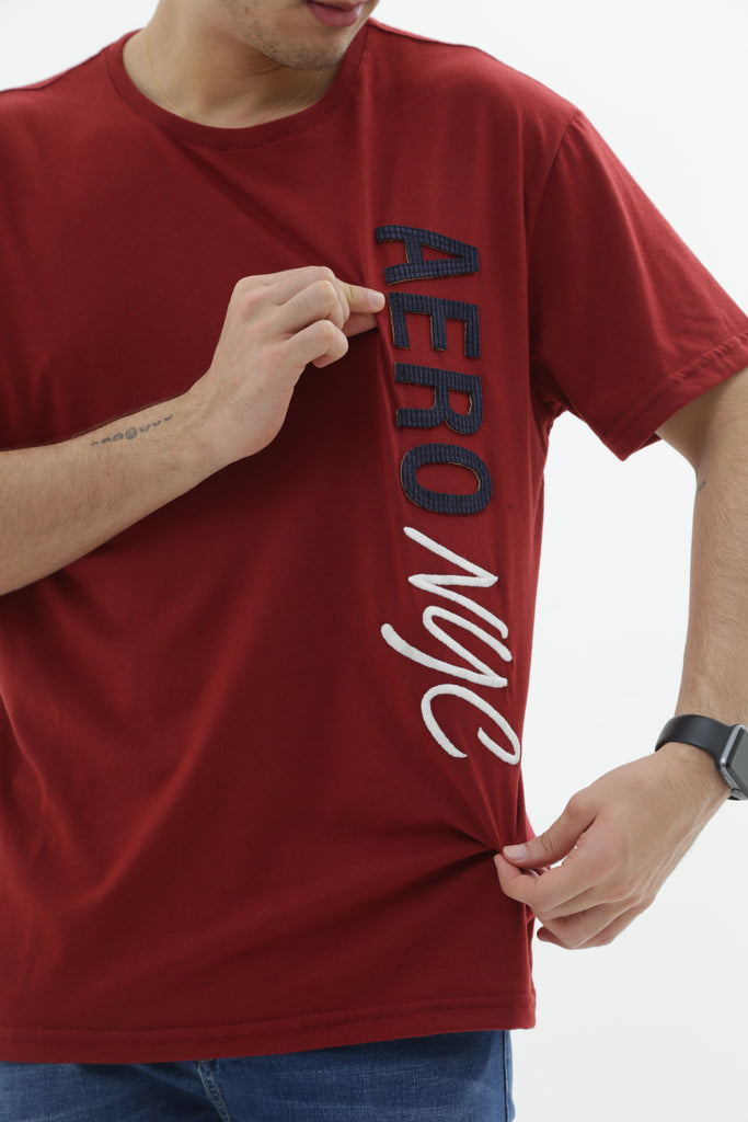 Camiseta Para Hombre Vertical Blue Aero Level 2 Graphic Tees Rio Red