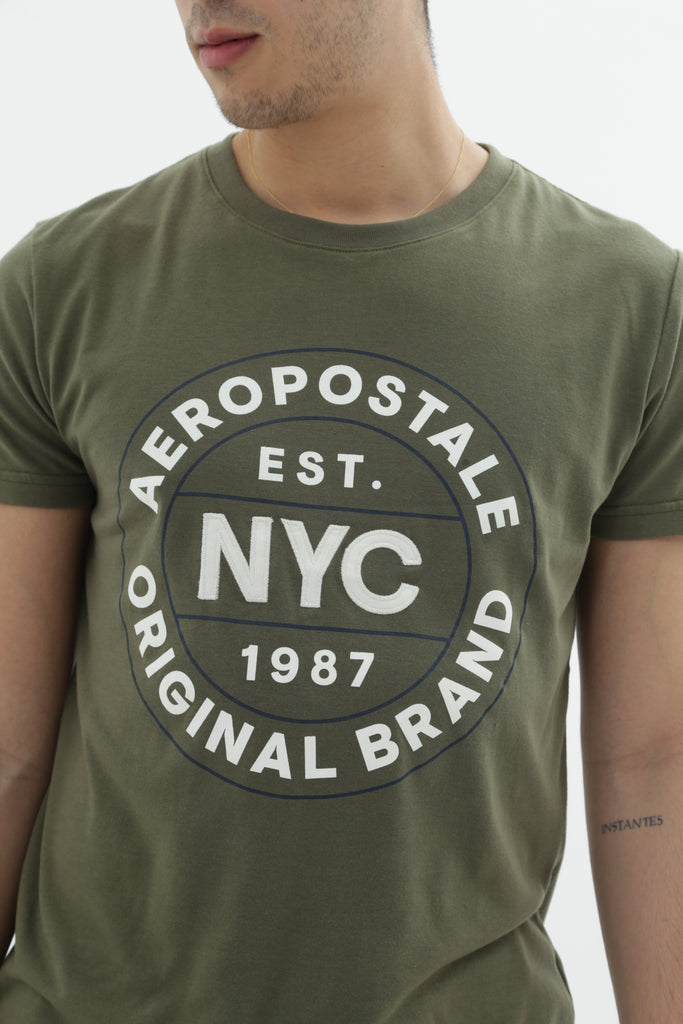 Camiseta Para Hombre Circle EST NYC Aero Level 2 Graphic Tees Pastel Green