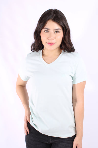 Camiseta Basica Azul Claro Para Mujer Aeropostale Girls Solid Ss Mint Candy Neon 4208