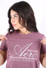 Camiseta Vinotinto Para Mujer Aeropostale Graphic Level 1 Tango Red 6859