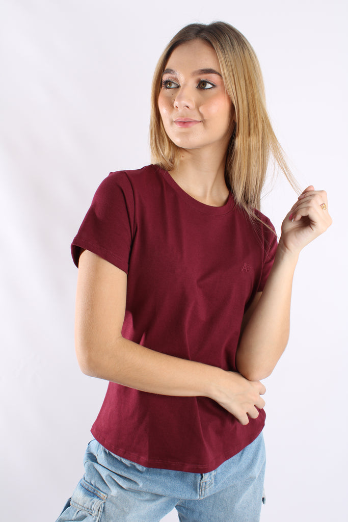 Camiseta Vino Tinto Para Mujer Aeropostale Girls Solid Ss 4208