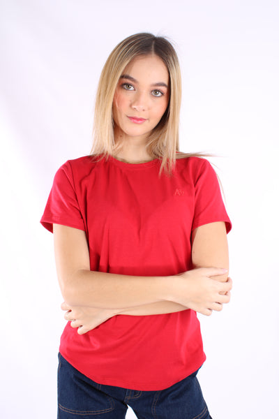 Camiseta Roja Para Mujer Aeropostale Girls Solid Ss 4204