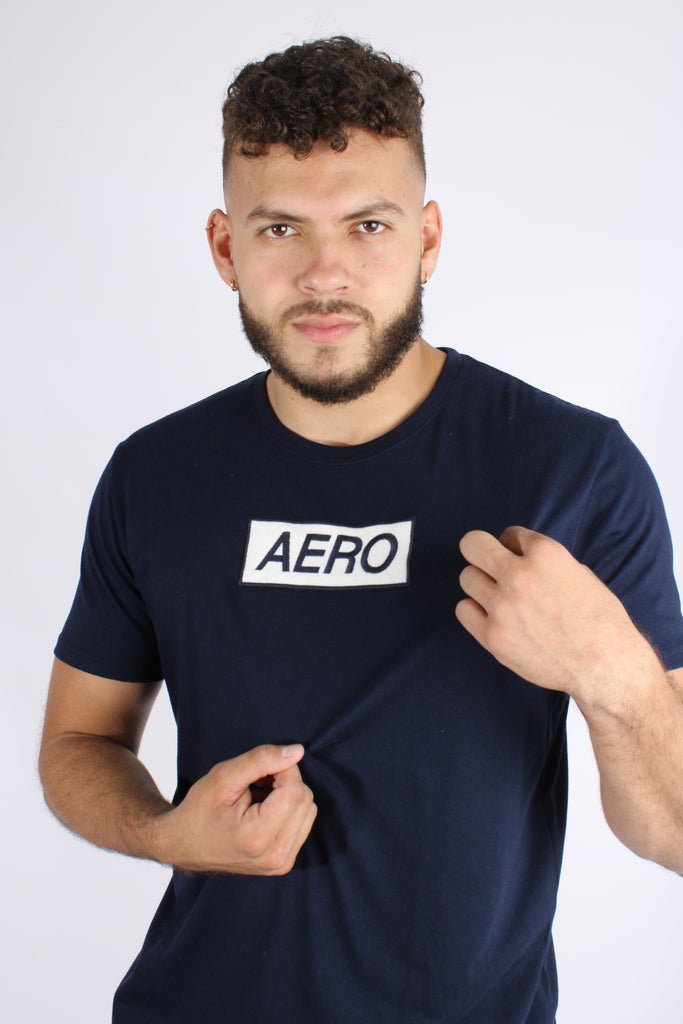 Camiseta Azul Oscuro Para Hombre Aeropostale Level 2 Graphic Tees 4631