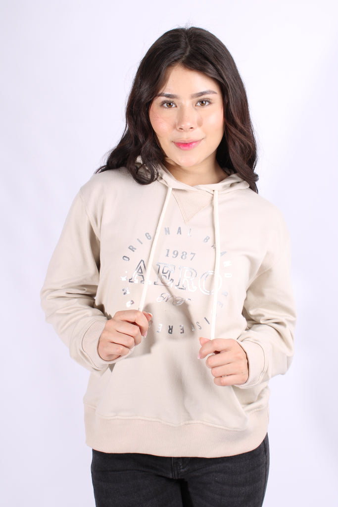 Buzo Café Para Mujer Aeropostale Girls Fleec Pop Over Butter Pecan 3556