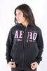 Buzo Negro Para Mujer Aeropostale Girls Fleece Zip Front Dark Black 3514