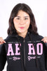 Buzo Negro Para Mujer Aeropostale Girls Fleece Zip Front Dark Black 3514