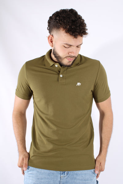 Camiseta Polo Verde Para Hombre White Logo Aero Guys Ss Solid