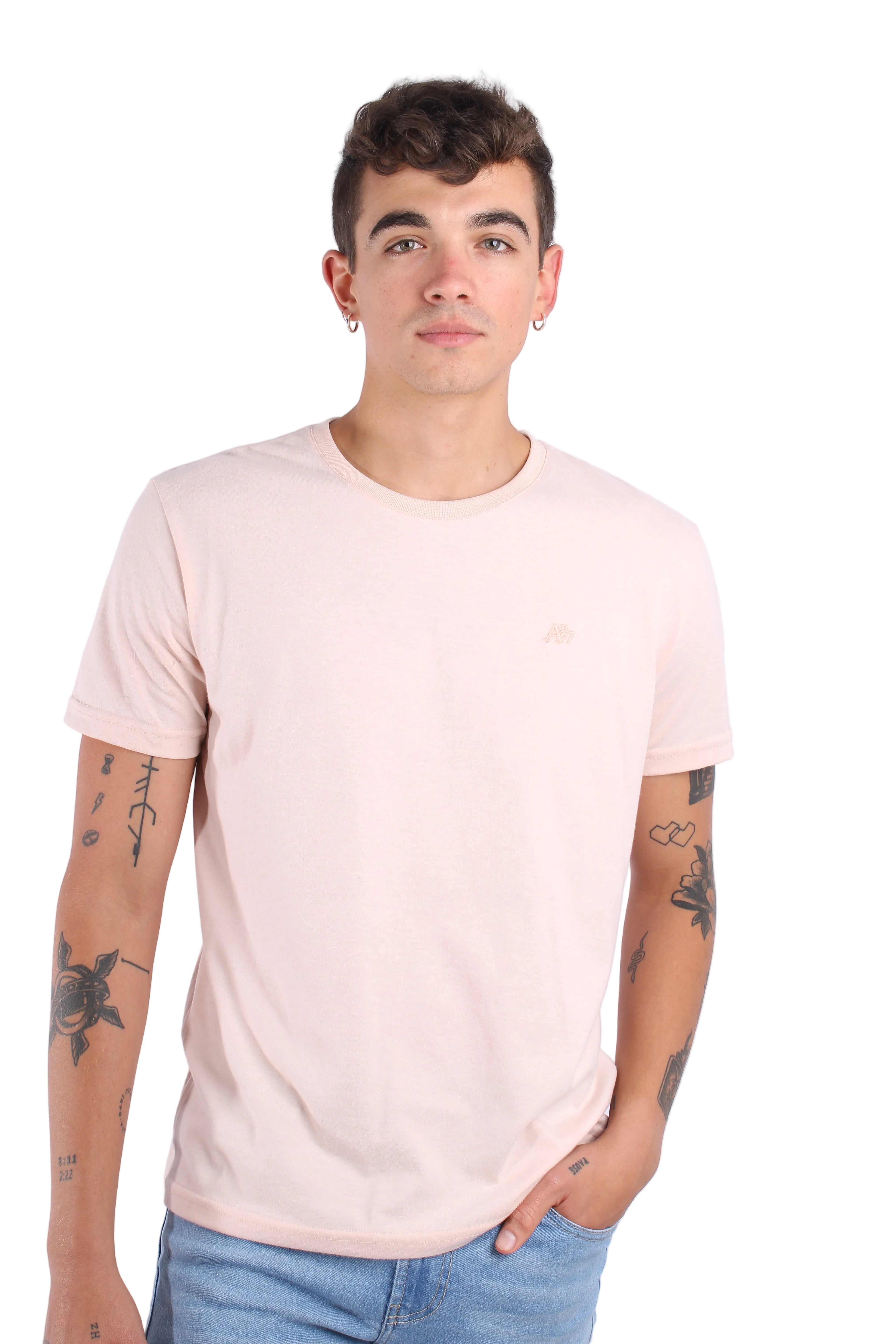 Camiseta Basica Rosada Para Hombre Aeropostale Guys Ss Tees Primrose Pink 4240