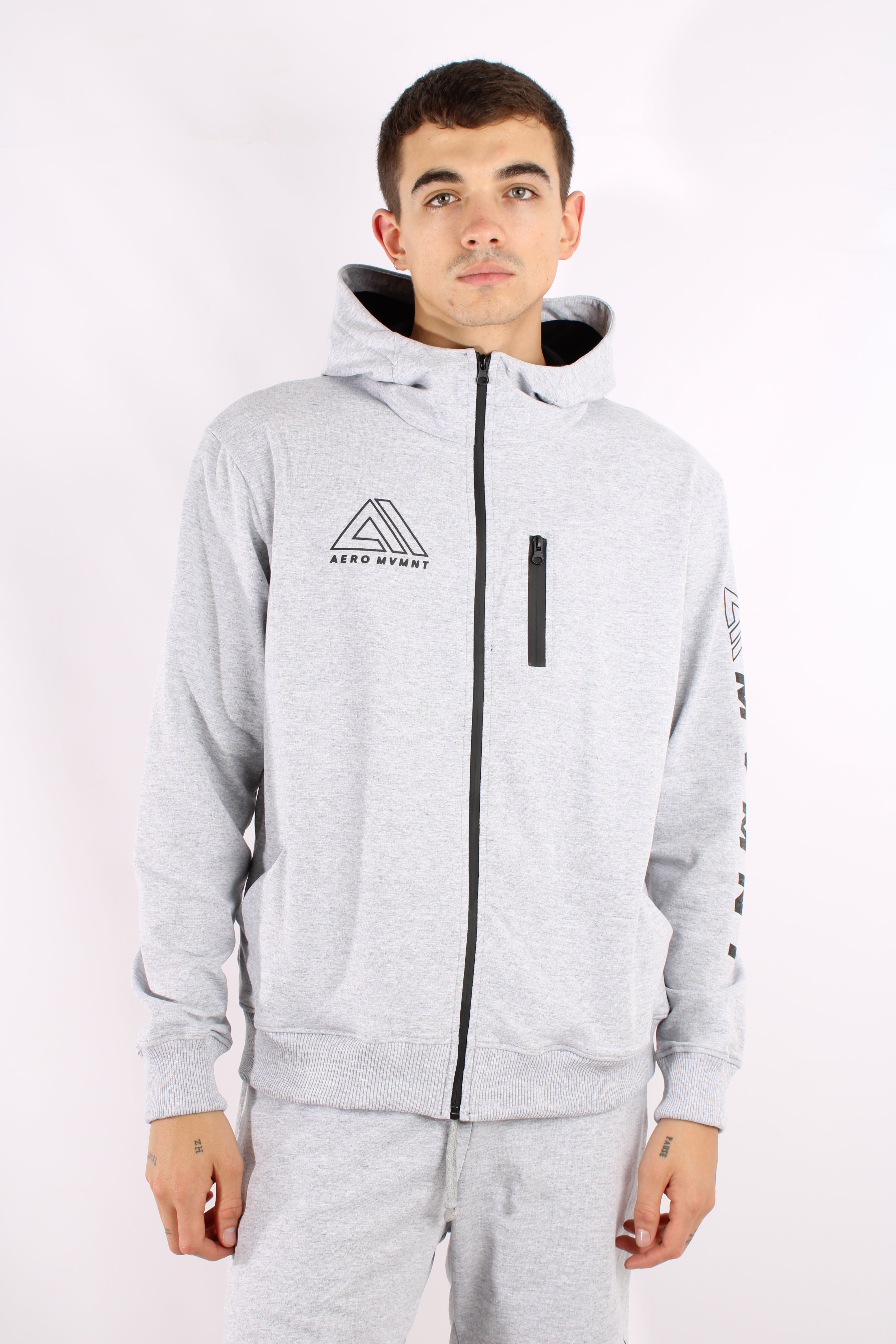 Buzo Gris Para Hombre Aeropostale Guys Full Zip Hoodies Cream 4892