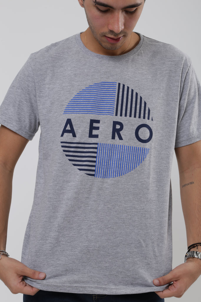 Camiseta Para Hombre Circle Aero Level 1 Graphic Tees Light Grey Heather