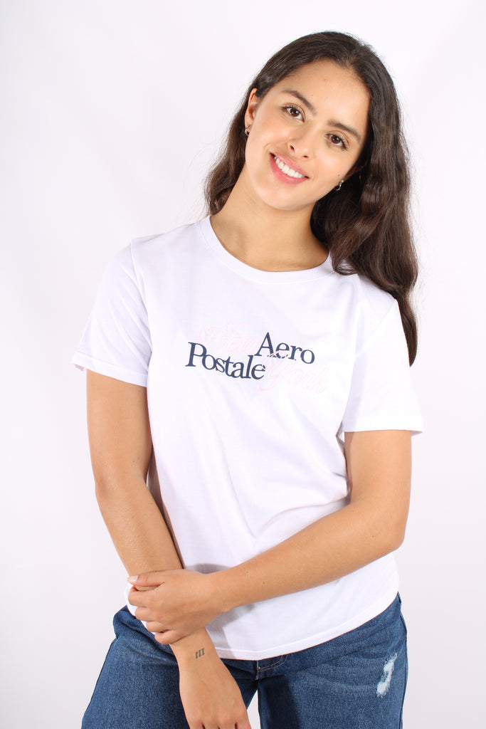 Camiseta Blanca Para Mujer Aeropostale Graphic Level 2 Bleach 6707