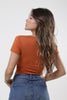 Camiseta Para Mujer Basic Aero Girls Solid Ss Apricot Tan