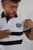 Polo Para Hombre Aero Guys Ss Novelty Polo Bright White Blue Stripes Woven Leaves