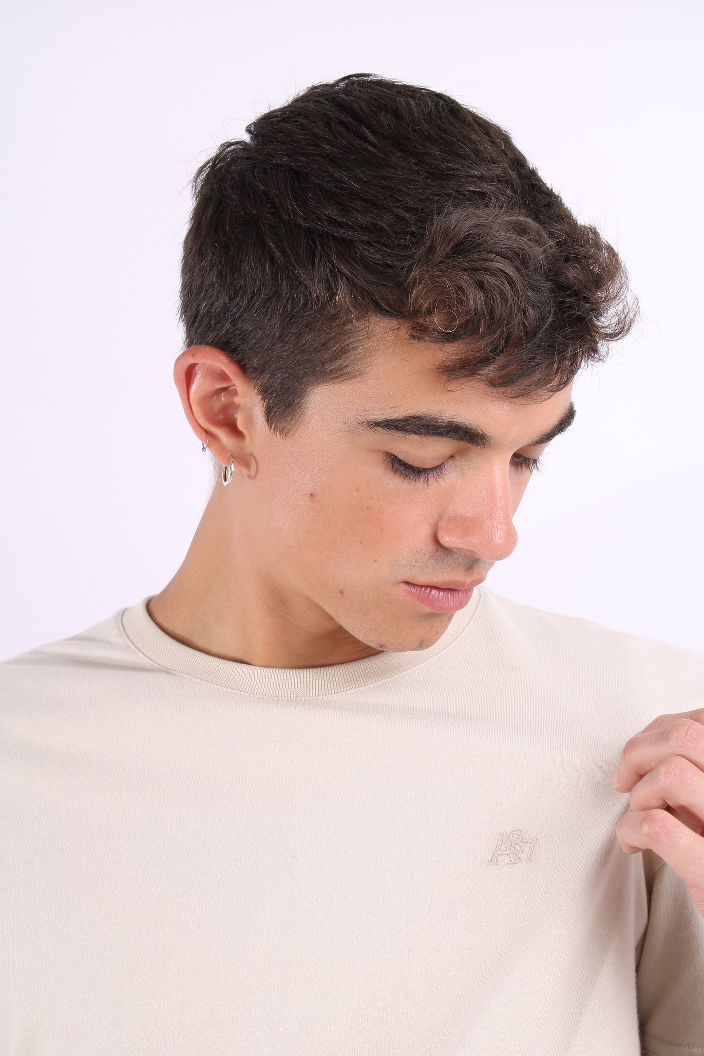 Camiseta Basica Beige Para Hombre Aeropostale Guys Ss Tees Egret 4240