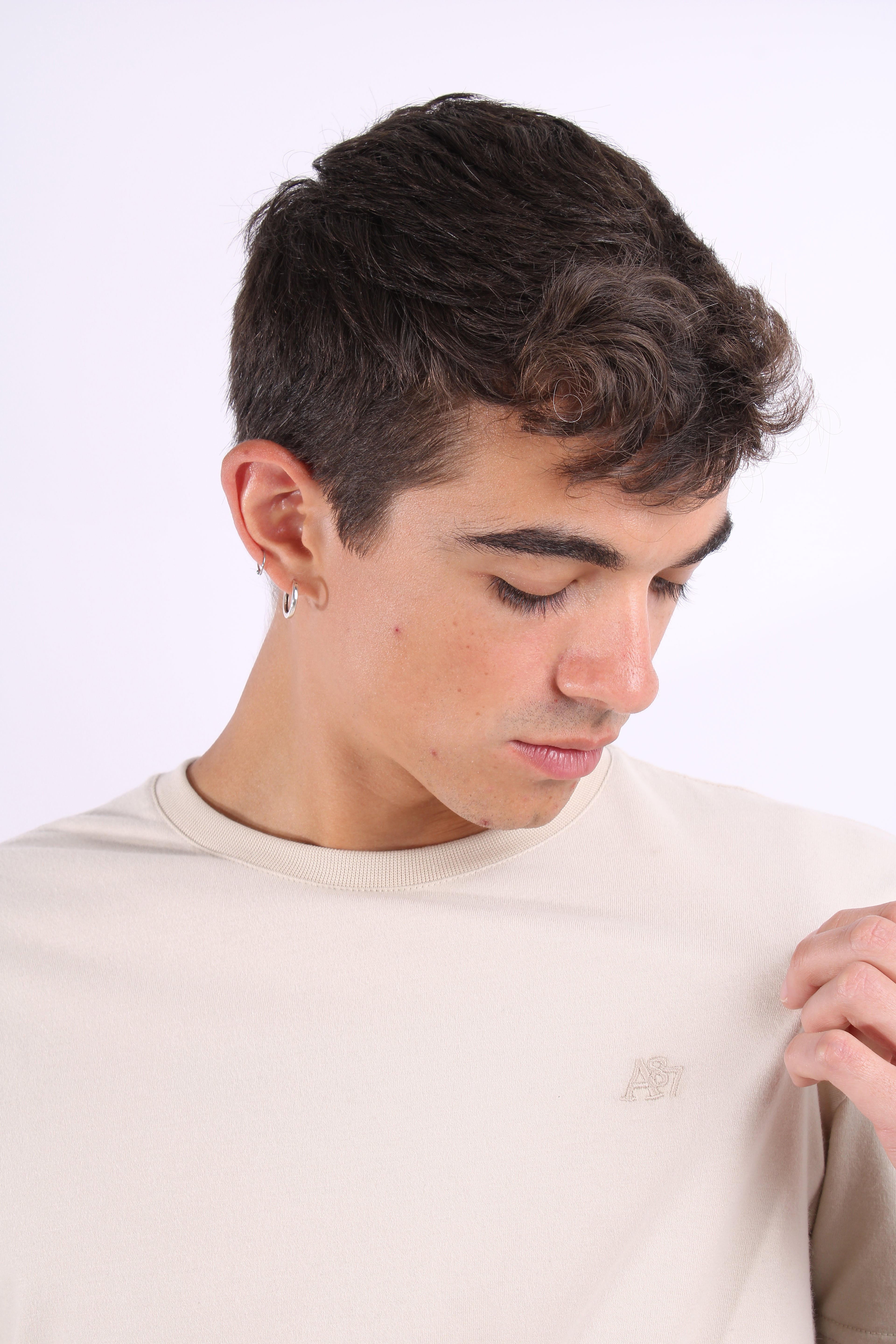 Camiseta Basica Beige Para Hombre Aeropostale Guys Ss Tees Egret 4240