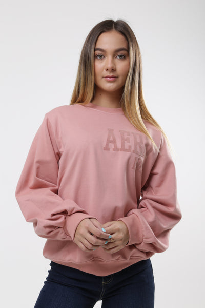 Buzo Para Mujer Sin Capucha Aero Girls Fleece Crew Apricot Blush