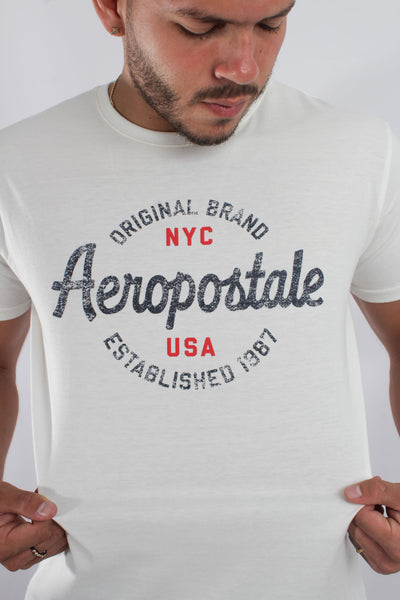 Camiseta Para Hombre Aero Level 1 Graphic Tees Bright White Nyc And Usa Red Print