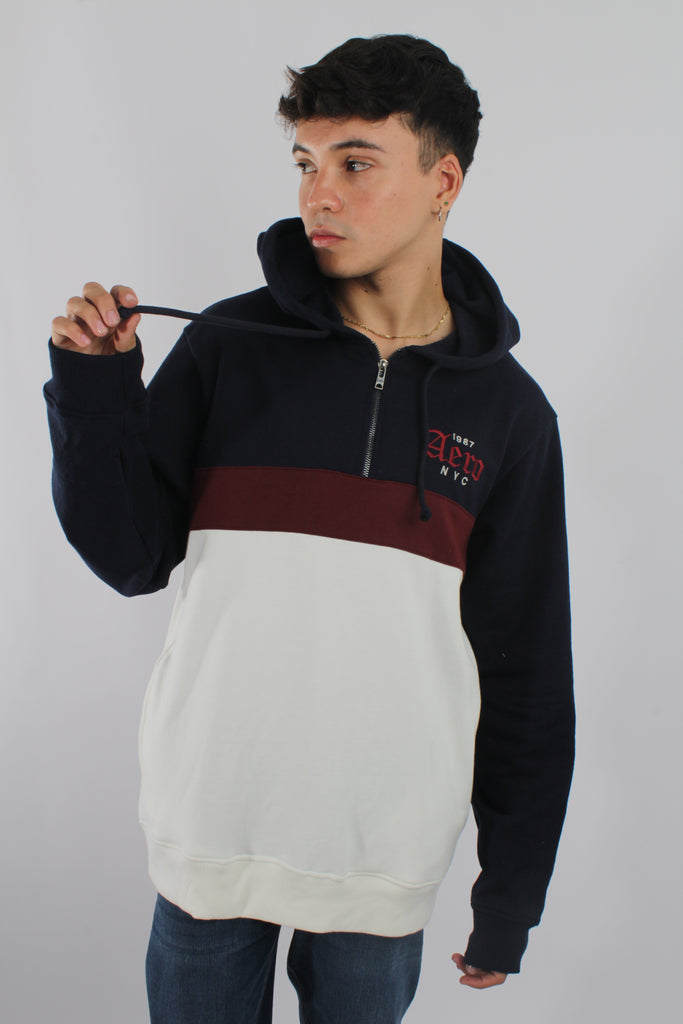 Buzo Para Hombre Tricolour Aero Guys Fleece Other Cadet Navy