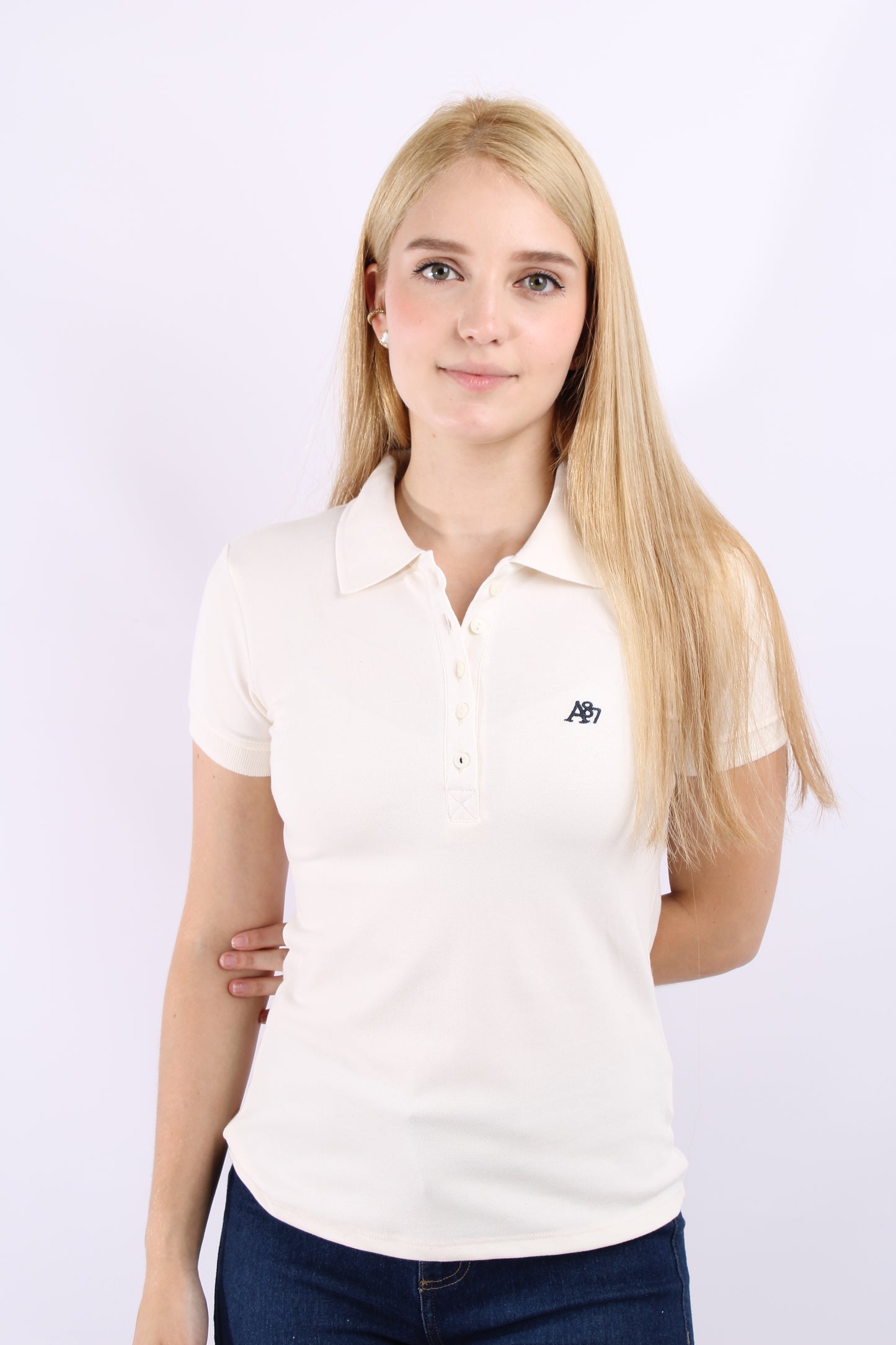 Polo Beige Para Mujer Aero Solid Polo Tofu  4164